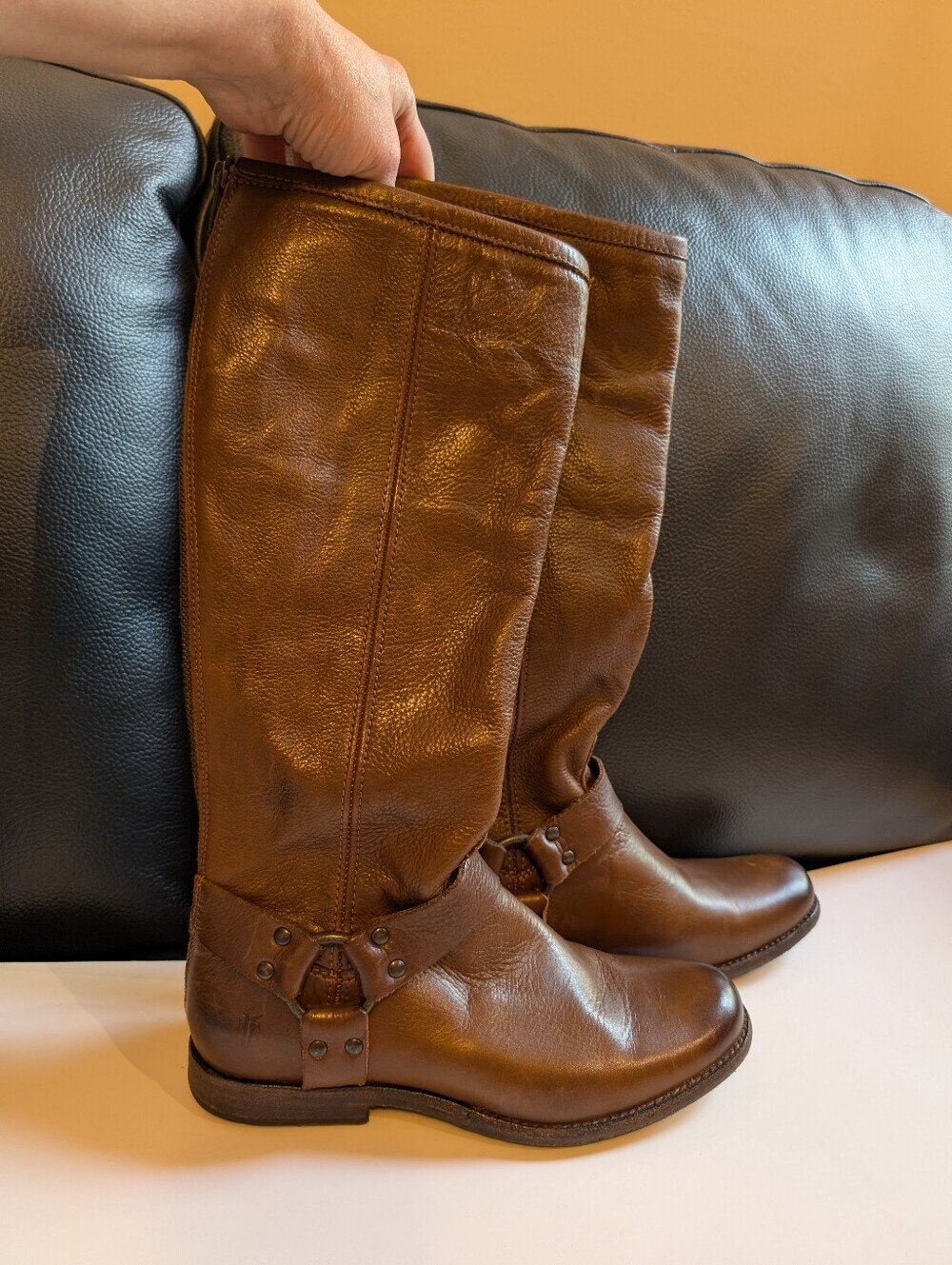 Frye Phillip Harness Tall leather riding boots size 7.5 BNWOB